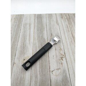 Stainless Steel Citrus Zester With Black Non-Slip Handle 6"